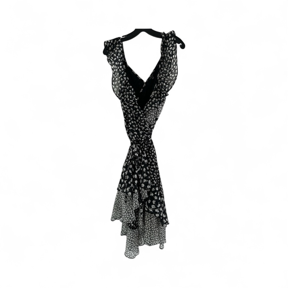 All Saints Monochrome Asymmetrical Midi Dress